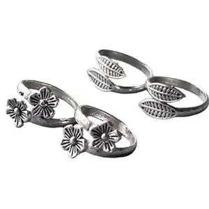 AP JEWELS Women & Girls Metal Plated Fancy Toe Ring Adjustable Bichiya/Leg Finger Ring-Combo-2 (A_C_P_110752_Multi)