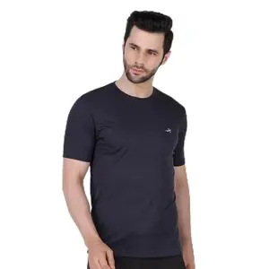 Vector X OMT-168 Men's Polyester Half Sleeve Round Neck T-Shirt Dark Grey