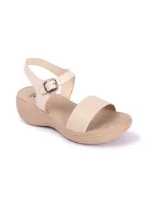 Carlton London Women Sandal,Cream,UK-3