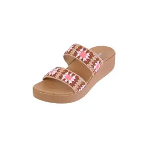 Metro Women Beige Wedge Heel Fashion Sandal UK/5 EU/38 (41-255)