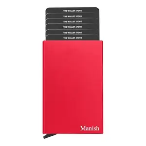 The Wallet Store Aluminium RFID Blocking Pop Up Credit Or Debit Card Holder Case for Men & Women (Red)