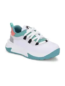 Rising Wolf Running Shoes for Women | Walking and Running Shoes with Breathable Mesh Upper | Lace-Up Sports Shoes for Women | Thick Cushioned Outsole for Extra Comfort (Blue, UK Footwear Size System, Adult, Women, Numeric, Medium, 6)