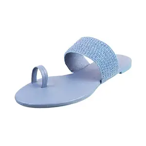 Mochi Womens Synthetic Blue Slippers (Size (3 UK (36 EU))