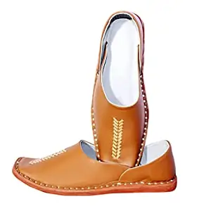 Divyanshu Fashion Ethnic Juttis/Mojaris for Men ll Casual Pathani Jutis for Men ll Trendy Casual Shoes for Men DF-Z-9660 (Brown, 7)