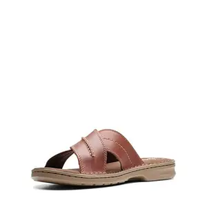 Clarks Men's Malone Cross Mahogany Leather Sandal-7 Kids UK (26147032)
