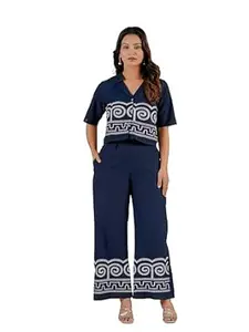 JALTHER Women Designer Co-ERD Set in Heavy Embroidery Cotton Short Kurti with Palazzo Set_1012