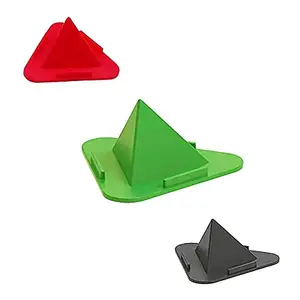 Stand Portable Three Sided Pyramid Shape Desktop Table Mobile Holder Stand Anti Slip Multi Angle Pack of 3