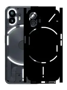AtOdds - Nothing Phone 2 - Mobile Back Skin Sticker - Lamination - Rear Screen Guard Protector Film Wrap (Coverage - Back+Camera+Sides) (Design - Matte Black)
