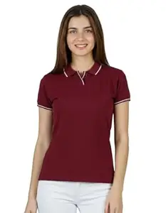 Scott International Women’s Cotton Polo T-Shirt | Half Sleeve Plain Collar Tee | Stylish Casual Top | Plain T-Shirt for Girls | Workwear for Office & Casual Wear