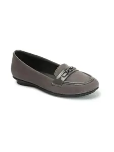 ELLE Decoration ELLE Women's Stylish Slip On Comfortable Loafers Colour-Grey, Size-UK 5