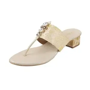 Metro Women Ethnicwear Beaded Block Heel Sandal