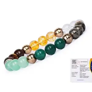 GEMSMANTRA Natural Pietersite Premium Bracelet for Men and Women | Lab Certified 10 mm Round Cut Beads | Unisex Healing Stone Bracelet for Gifting