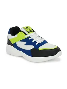OFF LIMITS Women Roger W Running Shoes, Off White/Black/R. Blue/Lime Punch, 3 UK