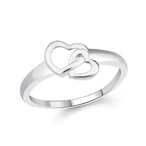 VFJ VIGHNAHARTA FASHION JEWELLERY Vighnaharta valentine day gift valentineday gift for her gift for him gift for women gift for men Cute Double Heart Rhodium Plated Ring for Women [VFJ1633FRR10]