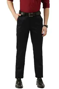 Peter England Men's Slim Fit Mid Rise Pants