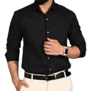 Plain Green Casual Shirt for Men with Comfortable Fit for Size - 2XS