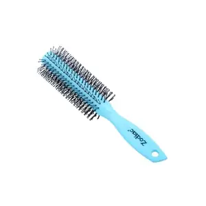 Zodiacs Round Styling Hair Brush, Blue Handle, Professional Blow Dry Brush