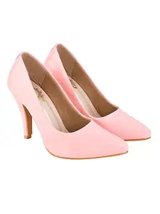 Stylestry Shoetopia High Heels Solid Patent Pink Pumps for Women & Girls