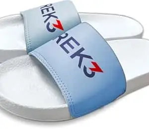 TREK3 Slide Flip Flops Slippers for Men & Women, Casual Slip-On, Lightweight Comfortable Open Toe Slippers for Daily, Anti-Slip Sole Bathroom Slippers,