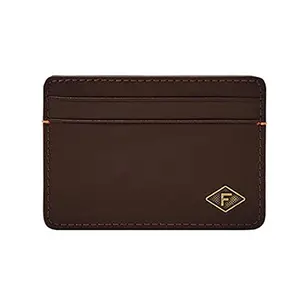 Fossil Leather Bronson Mens Casual Card Case - ML4537206 (Brown_Frsz)