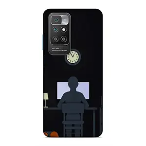 ragy Printed Mobile Hard Back Cover & Compatible for Xiaomi Redmi 10 Prime | Time, Watch, Wall Clock, Shadow Art -720