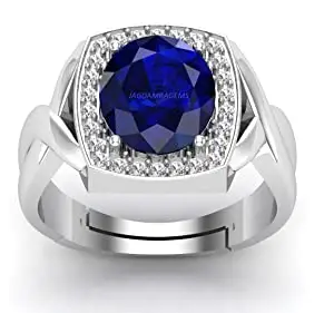 JAGDAMBA GEMS Blue Sapphire Ring 4.25 Ratti 3.55 Carat Unheated and Untreated Neelam Natural Ceylon Gemstone for Men and