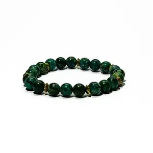 Gemaltic African Turquoise Beads Adjustable Bracelet Reiki Healing Crystal 8mm For Men and Women