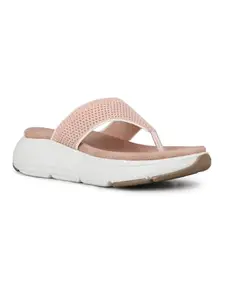 Inc.5 Womens Peach Casual V Strap Comfort Platform Flats