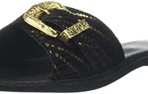 Carlton London Women's Cll-7193-a Slingback Flat Sandal, BLACK, 3 UK