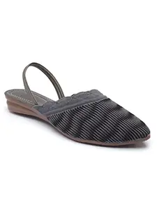 Carrito Stylish and Casual Flat Sandals For Womens And Girls (Grey, numeric_8)