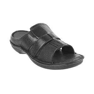 Metro Mens Leather Black Slippers (Size (10 UK (44 EU))