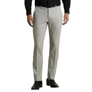 Van Heusen Men Mid Rise Slim Fit Cotton Blend Workwear Trouser