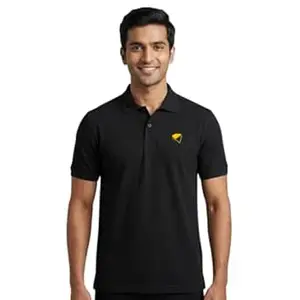 MEMAT Men's Cotton Rich Solid Polo Tshirt, Collar Tshirts, Half Sleeves, Plain-Regular Fit, 240GSM, for Casual, Office