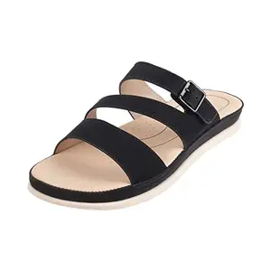 Metro Women Black Synthetic Sandals - EU/36 UK/3-41-4184