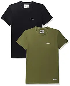 Charged Pulse-006 Checker Knitt Round Neck Sports T-Shirt Black Size Small And Charged Pulse-006 Checker Knitt Round Neck Sports T-Shirt Olive Size Small