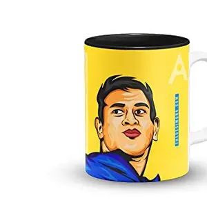 The Desi Monk M.s Dhoni Inside Black Mug with Print | Chennai Super Kings Coffee Mug | IPL 2020 Team Mumbai Printed Coffee Mug for Friends | 330 ml, Microwave & Dishwasher Safe| CM-83