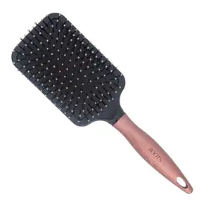 Roots - Truglam Black Hair Brush - Designed with Soft Tip Flexible Bristles with Wooden print handle - Suitable for All Hair Types - Every Day Use for Men and Women - SLV88