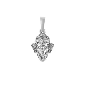 A AKSHAT SAPPHIRE Sterling Silver (92.5% purity) God Ganesha Pendant (Big Size) for Men & Women Pure Silver Ganpati Locket (Big Size) for Good Health & Wealth