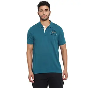 Royal Enfield Ride More Polo T-Shirt Ocean Blue