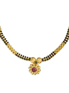 Shining Jewel - By Shivansh Shining Jewel Gold Plated Traditional Mangalsutra Thushi Necklace For Women & Girls (SJ_2991)