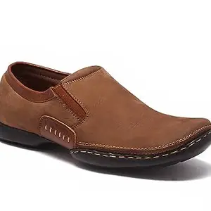 egoss Moccasin Casual Shoes for Men | Genuine Leather | Comfortable & Stylish Footwear | Office & Travel Friendly – G-358 | Camel, 7