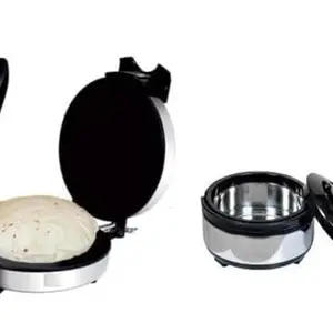 Prisha Combo Of Steel Cassrole & Roti/Chapati/Khakra/Parathas/Omelette/Theplas Maker for Home | Super smooth Non-Stick Coating