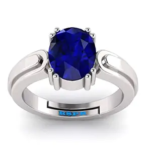 TODANI JEMS 7.25 Ratti 6.72 Carat Neelam Ring Blue Sapphire Adjustable Ring for Men & Women