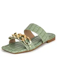 Retro Walk Fashion Sandal for Girls and Women | Party and Casual Wear Sandals |(Green)