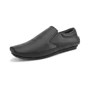 Centrino Blue Leather Men's Formal Shoes | Genuine Leather Upper with Cushioned Footbed | Sleek & Stylish Design for Office & Formal Wear Slip-On Design | Durable Anti-Skid Sole 4074-1