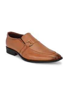 ALBERTO TORRESI Classy Synthetic Slipon Formal Shoes for Men - Comfortable and Stylish Business Dress Shoes for Office - Tan - 7 UK/India