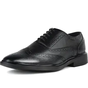 LOUIS STITCH Obsidian Black Lightweight Brogue Shoe | Formal Shoes for Men | LSFXBG | UK-10