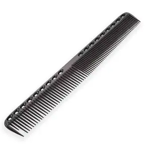Hair Line Professional Anti-Static Carbon Fibre Heat Resistant HairDressing Comb Round Medium/Fine Teeth for Men Women Kids for All Hair Types_Black