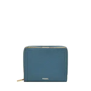 Fossil Leather Women Logan Blue Wallet SL7923106