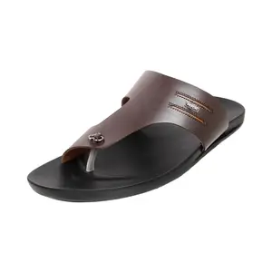 Mochi Men Brown Synthetic Leather Slip-on Chappal UK/7 EU/41 (16-339)